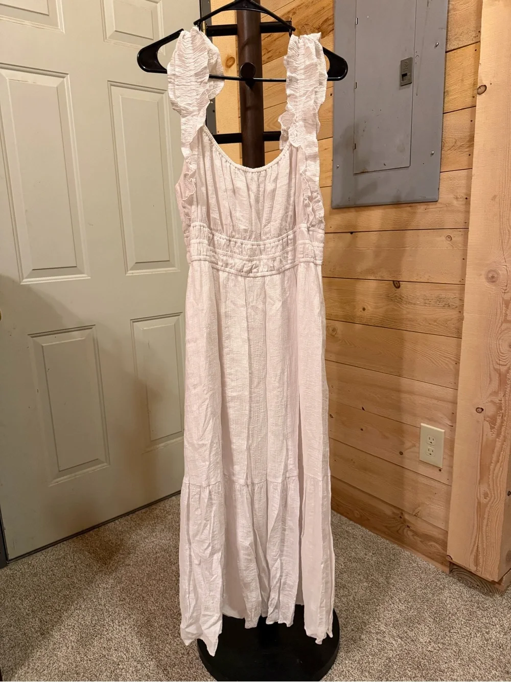 Abercrombie & Fitch White Textured Dress